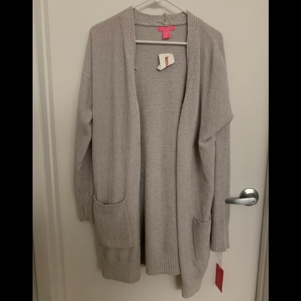 NWT Isaac Mizrahi Grey Chenille Cardigan